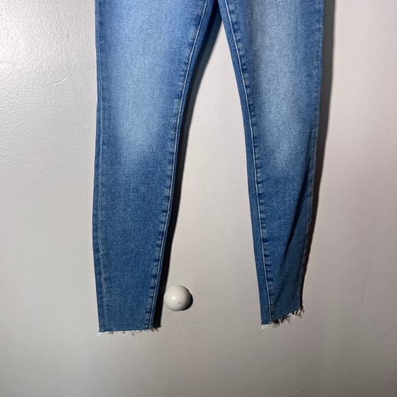 NWT Good American Good Legs Skinny Jeans 00 / 24 Blue Ankle Raw Hem Stretch - Picture 8 of 9